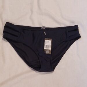 Black Bikini Bottom with Side Straps Ocean Blues Size Large